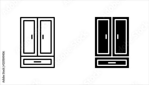 Cupboard icon set. Vector illustration for websites, web design, mobile app, info graphic on white background.