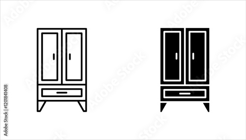 Cupboard icon set. Vector illustration for websites, web design, mobile app, info graphic on white background.