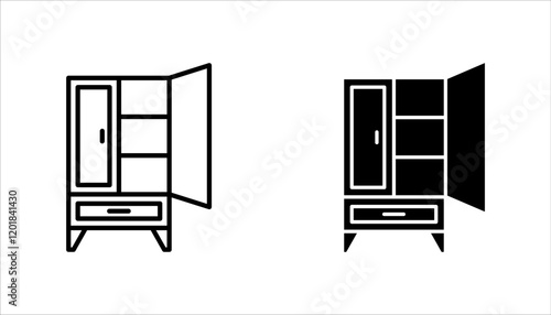 Cupboard icon set. Vector illustration for websites, web design, mobile app, info graphic on white background.