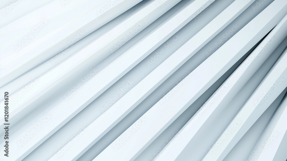 Fototapeta premium Sleek white and gray abstract background with diagonal lines creating depth and texture, perfect for modern design projects