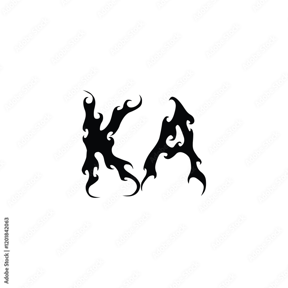 Ka monogram logo design letter text name symbol monochrome logotype alphabet character simple logo Ka monogram logo design letter text name symbol monochrome logotype alphabet character simple logo