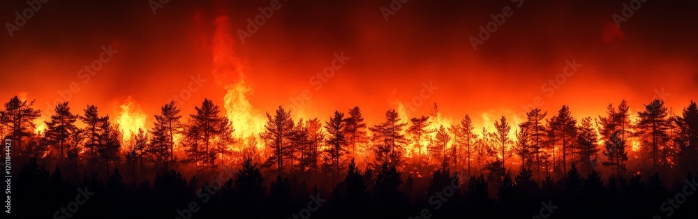 A dramatic image of a rainforest on fire, symbolizing environmental destruction. Ideal for climate awareness projects. A dramatic image of a rainforest on fire, symbolizing environmental destruction. Ideal for climate awareness projects.