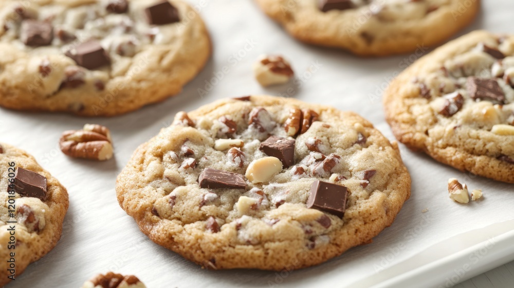 Close-up of a chocolate chip cookie with gooey melted chocolate inside Close-up of a chocolate chip cookie with gooey melted chocolate inside