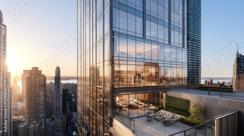 Luxurious penthouse apartment with city views and outdoor terrace.