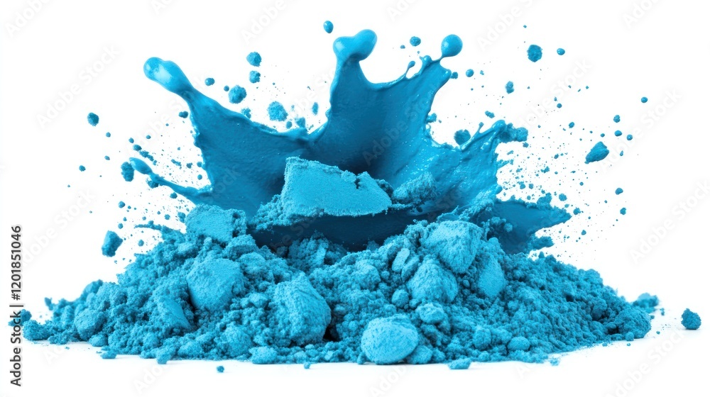 Obraz premium Dynamic Blue Powder Explosion: Abstract Artistic Composition