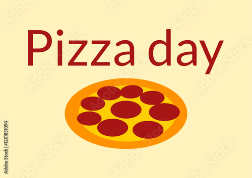 Pizza Day with Pepperoni on a Light Background