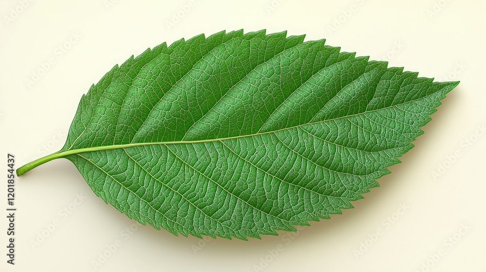 A Single Green Leaf Isolated on White Background A Single Green Leaf Isolated on White Background