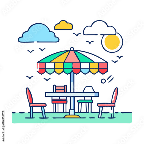 beachside caf icon, beachside caf vector illustration-simple illustration of beachside caf, perfect for beachside caf logos and icons