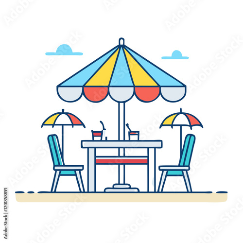 beachside caf icon, beachside caf vector illustration-simple illustration of beachside caf, perfect for beachside caf logos and icons