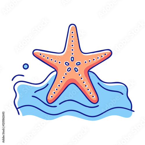 starfish in tide pool icon, starfish in tide pool vector illustration-simple illustration of starfish in tide pool, perfect for starfish in tide pool logos and icons