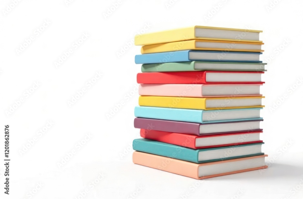 all stack of color Books isolated on white background all stack of color Books isolated on white background