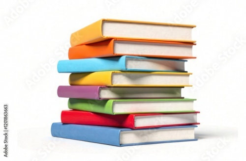 Wallpaper Mural all stack of color Books isolated on white background Torontodigital.ca