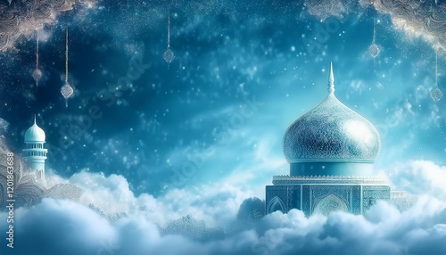 Ramadhan kareem and moslem culture concepts mosque and lantern ramadan islamic banner