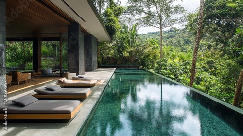 A chic modern spa retreat with infinity pools and minimalist interiors.