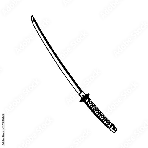 vector illustration of a katana sword