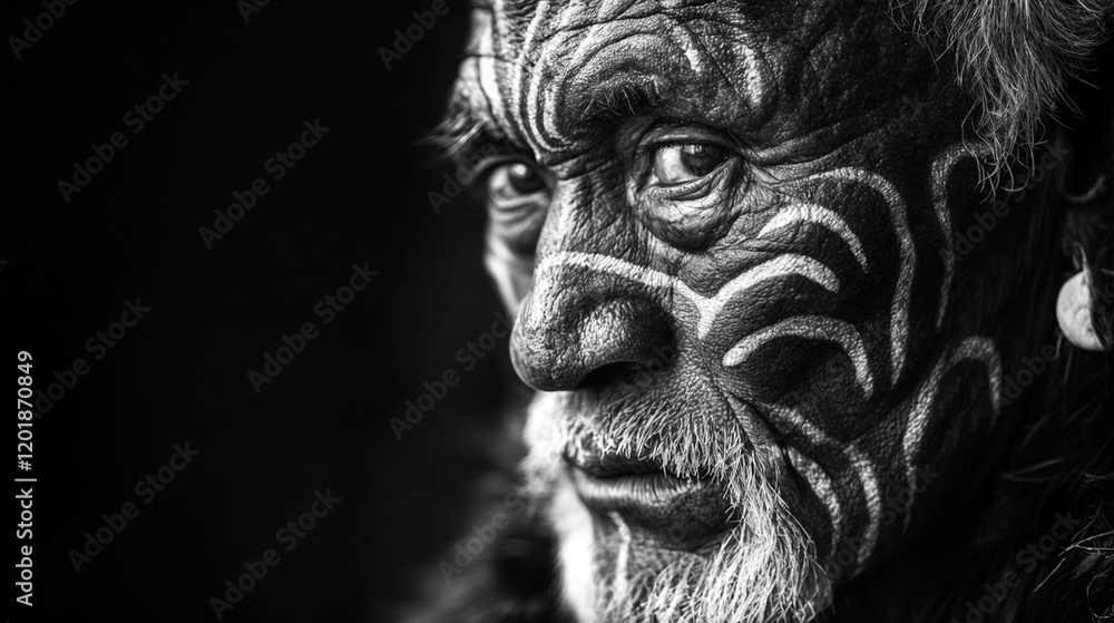 close-up of a man's face with tattoos close-up of a man's face with tattoos