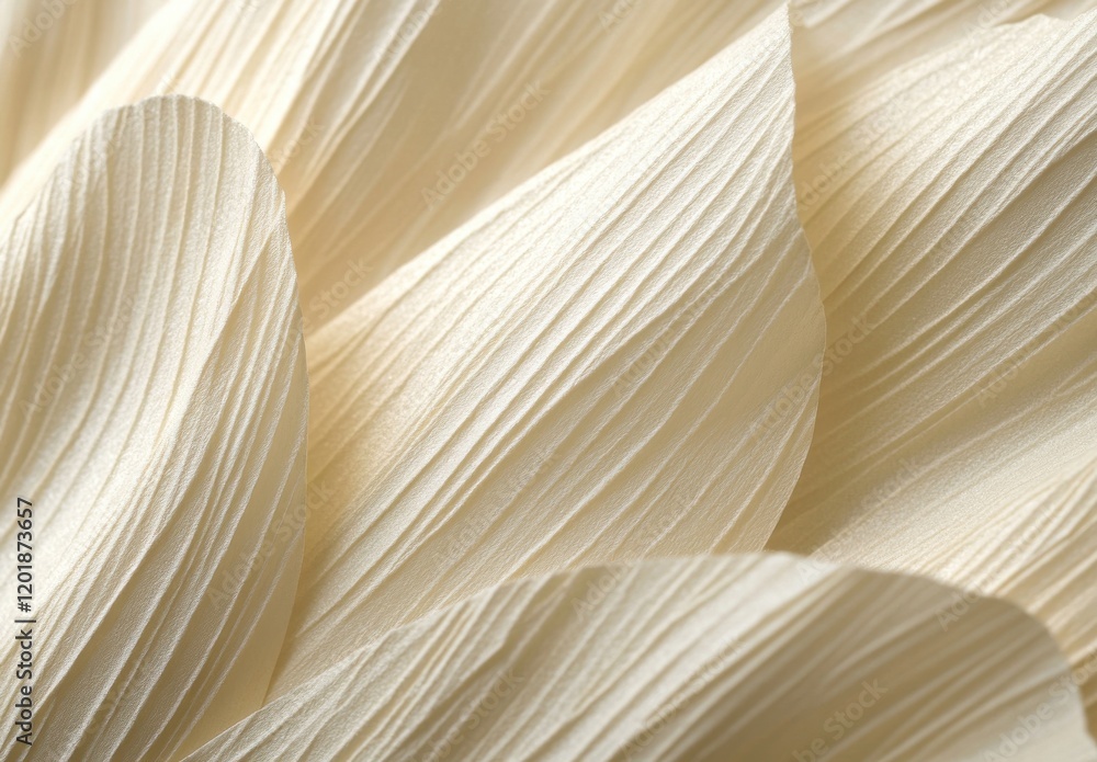 Close-Up of Delicate and Textured Cream Petals with Intricate Veins and Soft Lighting Highlighting Subtle Hues and Natural Beauty in Floral Composition