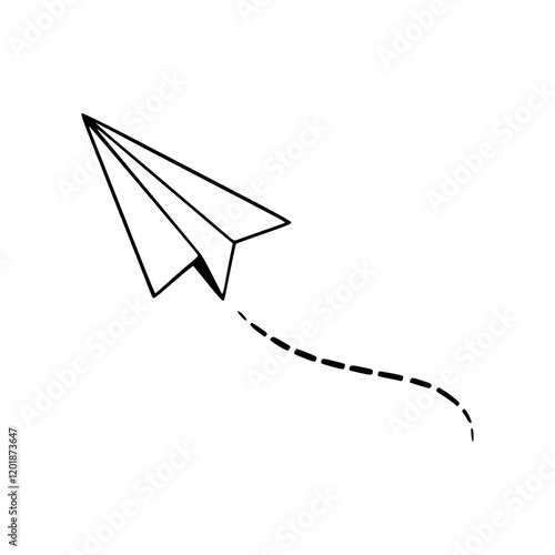 a line art drawing of a paper plane illustration