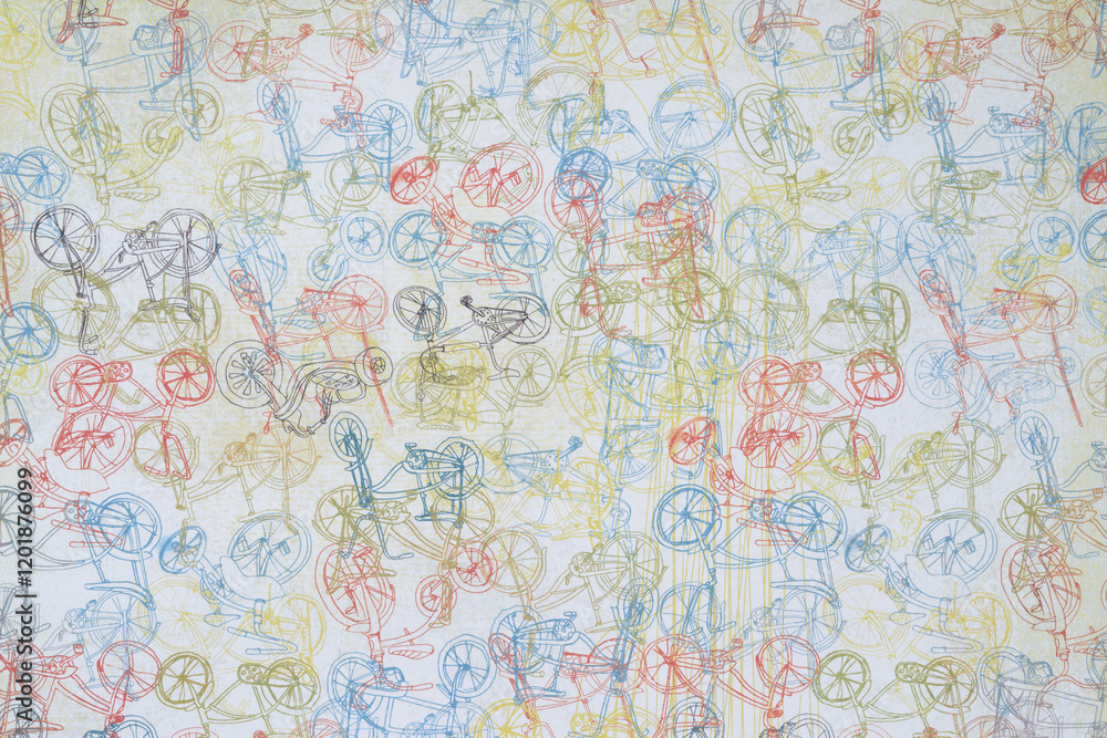scrapbooking paper with repeating bicycle motif scrapbooking paper with repeating bicycle motif
