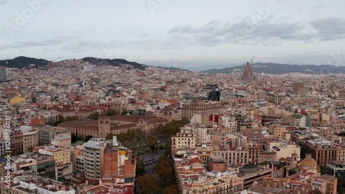 calle de Barcelona con dron