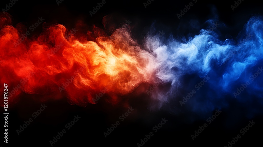 Abstract Red And Blue Smoke Swirling Design Abstract Red And Blue Smoke Swirling Design