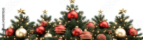 Wallpaper Mural Elegant christmas tree decorated with red and gold ornaments for festive holiday atmosphere Torontodigital.ca