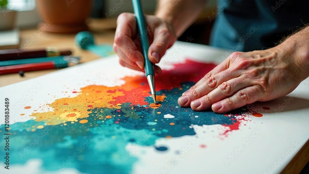 Naklejka premium Printmaking Studio Tools & Materials - Bright & Detailed