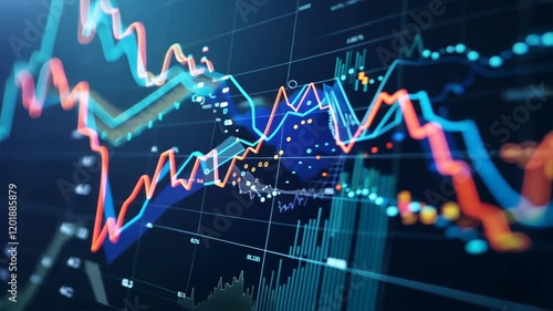 Dynamic financial data visualization Explore colorful graphs and charts for stock market analytics, trading insights, and investment opportunities through innovative technology.