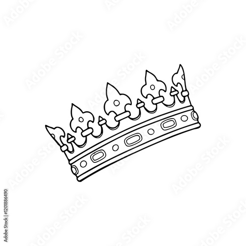 a line art drawing of a king crown illustration