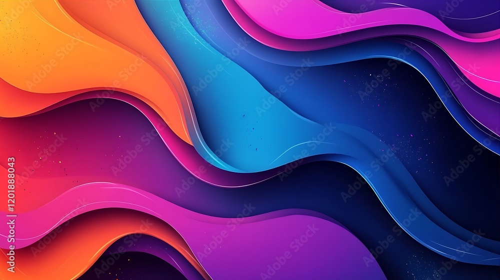Abstract Wavy Layers of Vibrant Colors in Fluid Motion Design Artwork Background Abstract Wavy Layers of Vibrant Colors in Fluid Motion Design Artwork Background