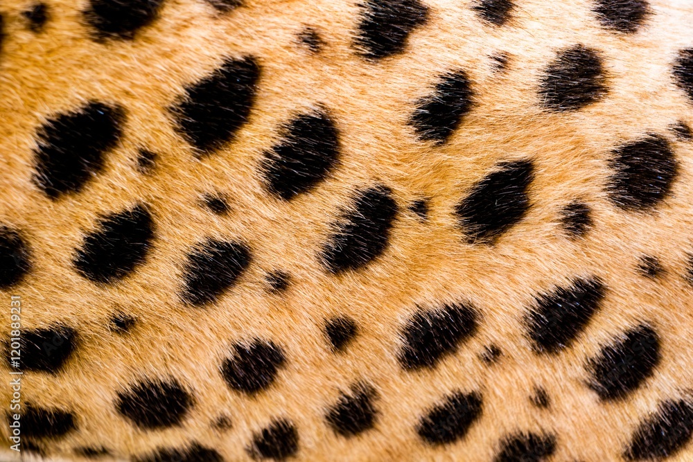 A close up of a cheetah's fur with many spots. The fur is brown and black A close up of a cheetah's fur with many spots. The fur is brown and black