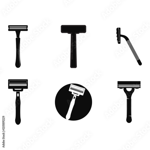 shaving razor icon logo vector