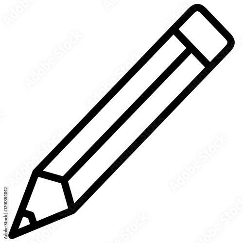 Pencil colorful vector flat glyph icon.