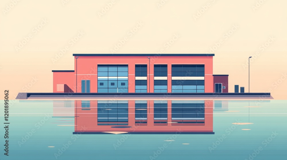 Shipping warehouse management flat design front view industrial theme water color complementary color scheme Shipping warehouse management flat design front view industrial theme water color complementary color scheme