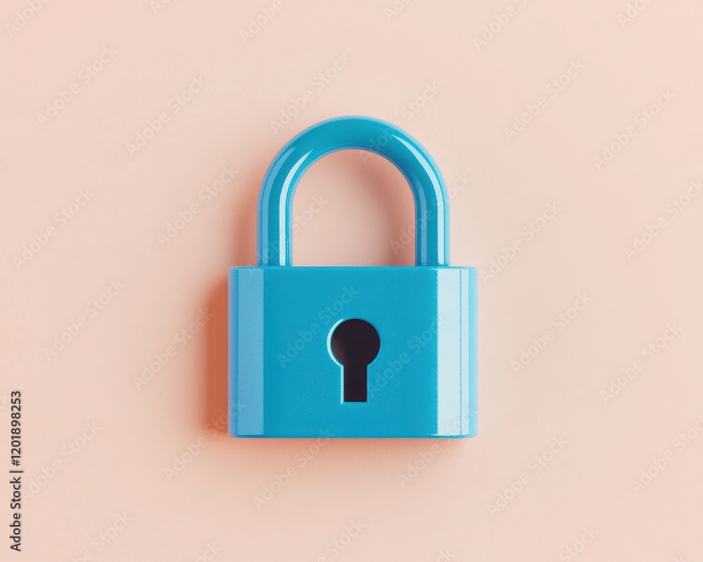 A vibrant blue padlock against a soft pastel background symbolizing security and protection. A vibrant blue padlock against a soft pastel background symbolizing security and protection.