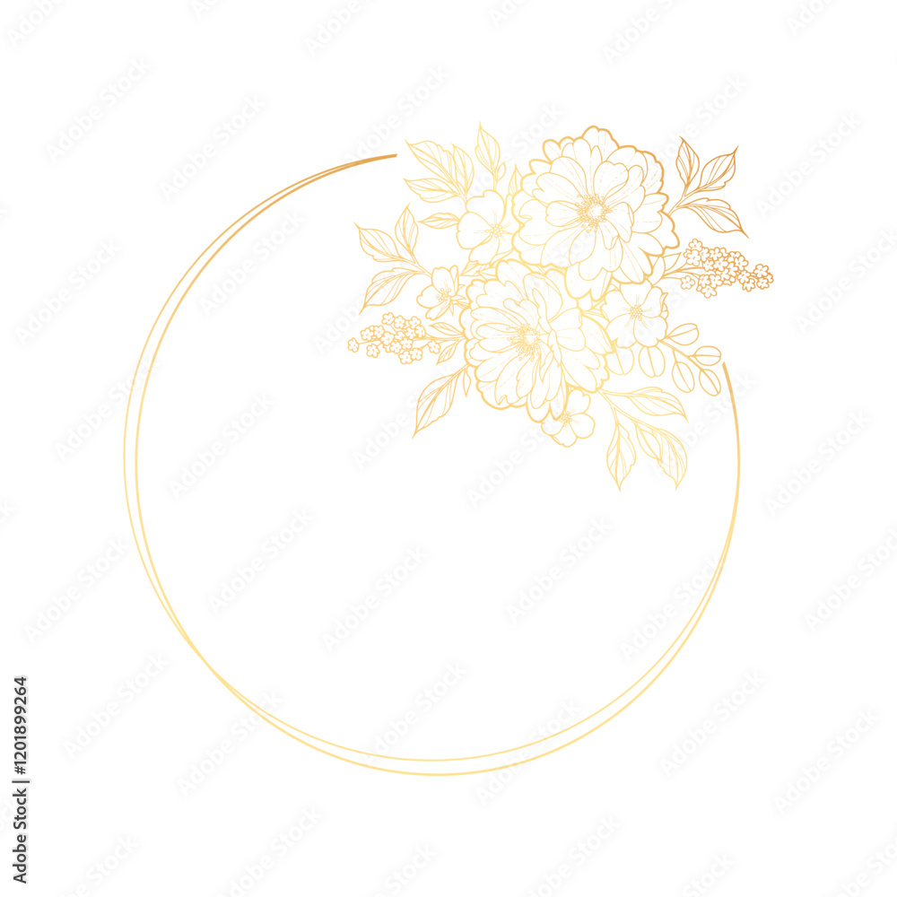 Naklejka premium Minimalist Beautiful Floral Frame for Modern Design