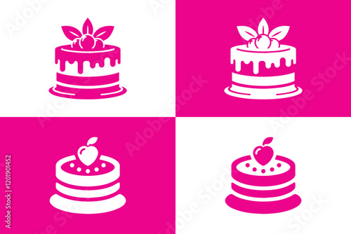 Birthday cake logo design. Cake icon for cake shop.