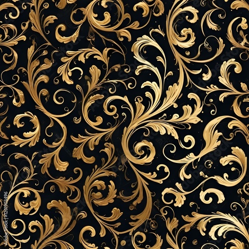 Gold foil overlays with decorative swirls