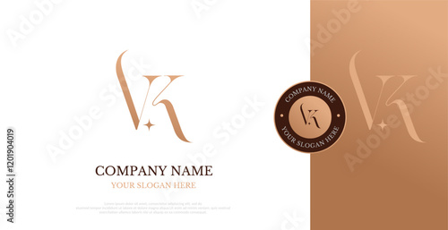 Initial VK Logo Design Vector Elegant 