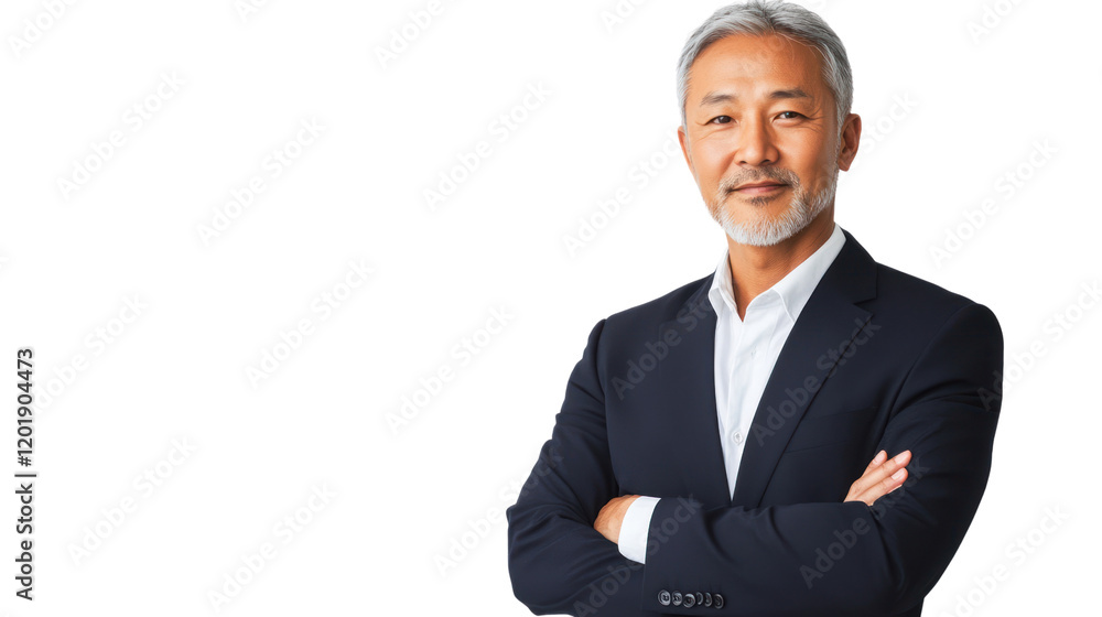 A confident older gentleman in business attire, standing with arms crossed, exuding professionalism and experience in a corporate setting. A confident older gentleman in business attire, standing with arms crossed, exuding professionalism and experience in a corporate setting.
