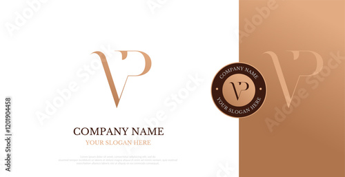 Initial VP Logo Design Vector Elegant 