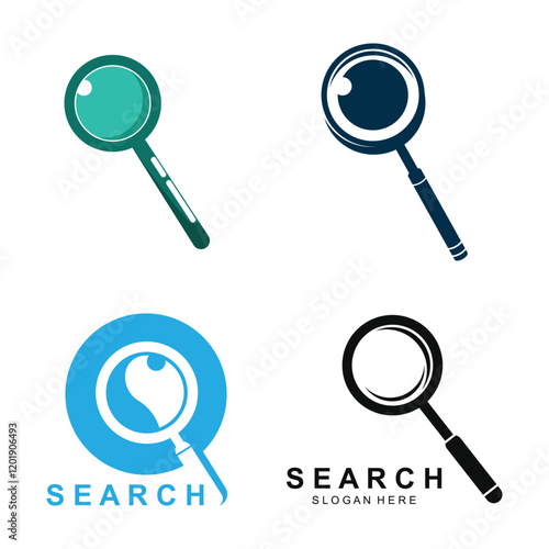 Magnifying glass icon, magnifier or loupe sign vector