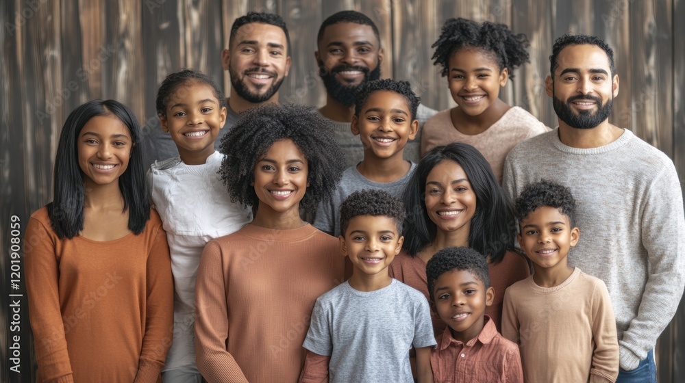 Diverse Family Portrait with Joyful Expressions and Warm Atmosphere Diverse Family Portrait with Joyful Expressions and Warm Atmosphere