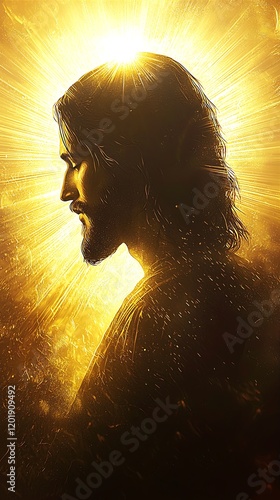 Divine Light Jesus Portrait photo