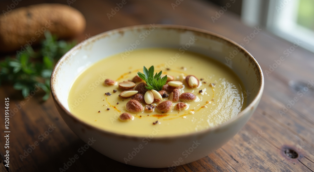 Roasted Cauliflower and Garlic Soup with Toasted Almonds Roasted Cauliflower and Garlic Soup with Toasted Almonds