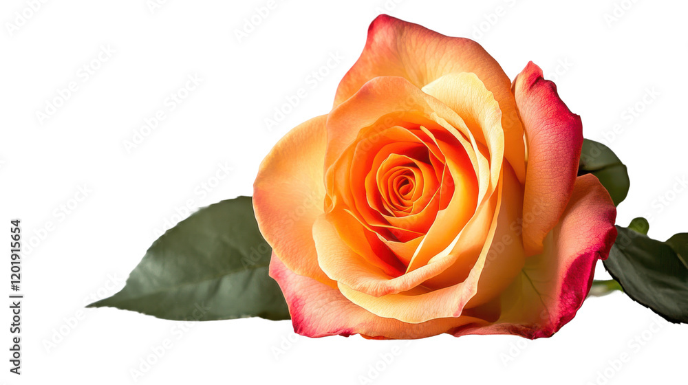 Beautiful orange rose with pink edges showcasing delicate petals and vibrant colors, perfect for floral design, gifts, or romantic gestures.