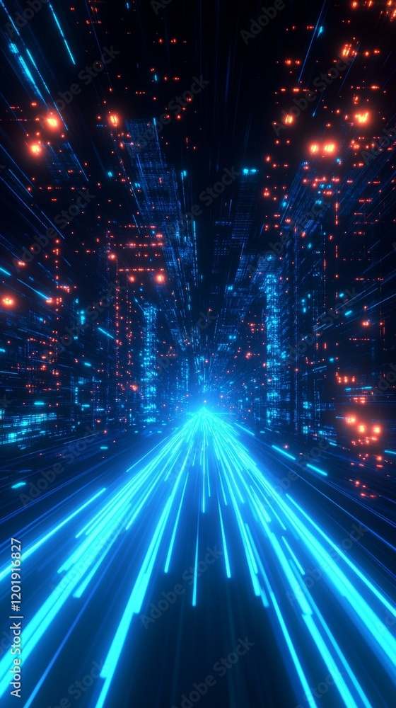 Obraz premium Futuristic City Digital Highway