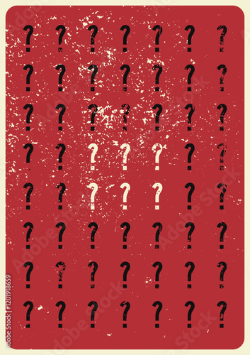 Question mark typographical grunge vintage style poster design. Retro vector illustration.