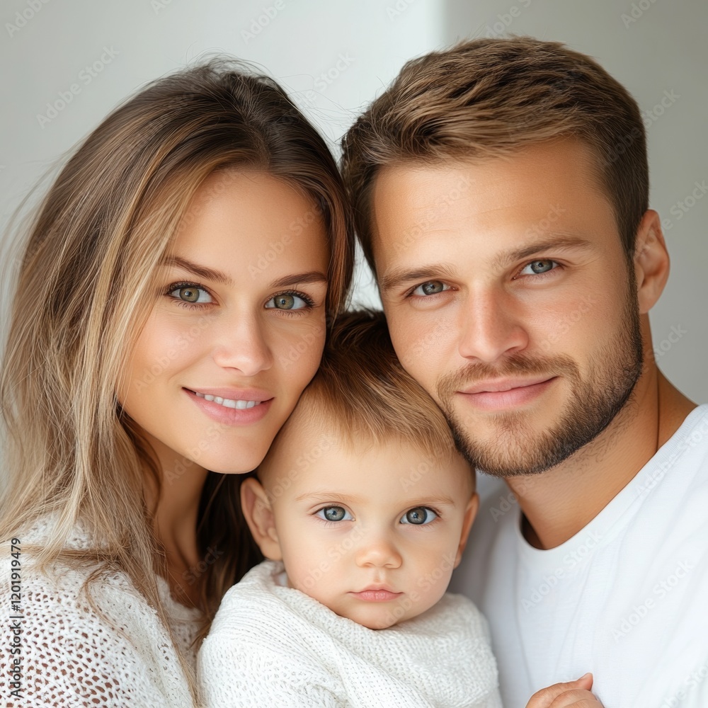 Happy family portrait with loving expressions Happy family portrait with loving expressions