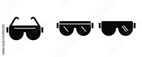 set of Safety glasses icon, Safety glasses for Industrial worker, Simple eyewear vector illustration. photo